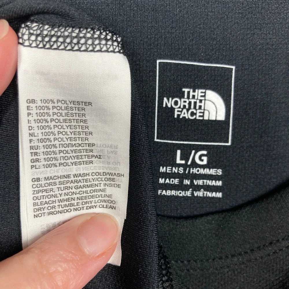 The North Face Performance Shirt Mens Large Black FlashDry Raglan Long Sleeve